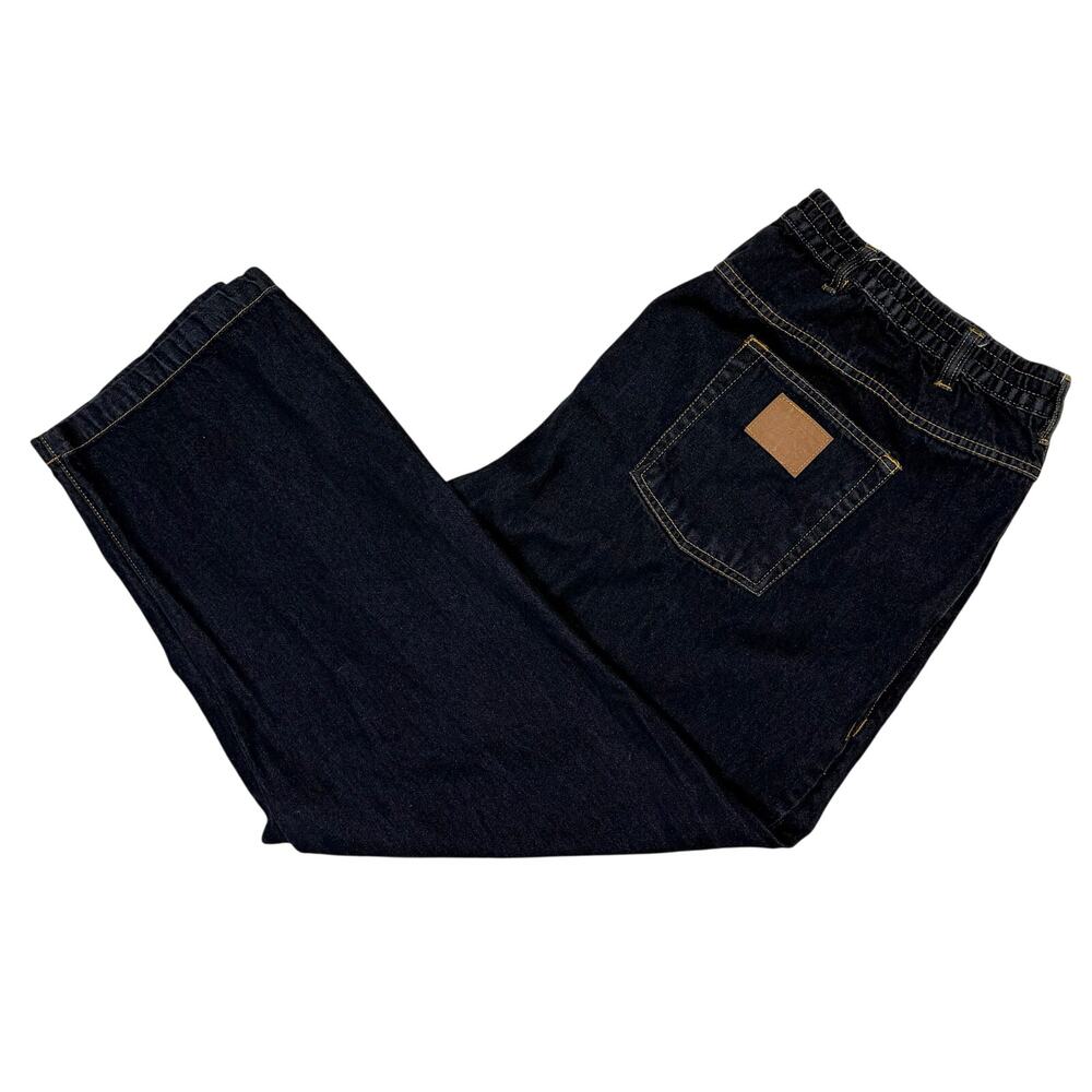 Haband Casual Joe Mens Black Denim Jeans Size 48L Elastic Waist Pants